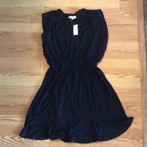 Loft Ruffled split neck dress